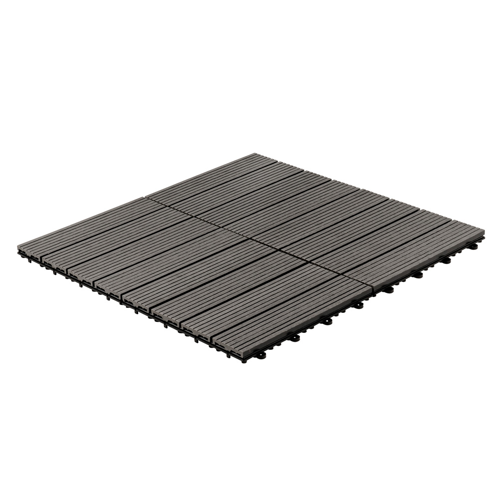 Home Deluxe WPC Holzfliesen BAVARO Anthrazit 12 m²