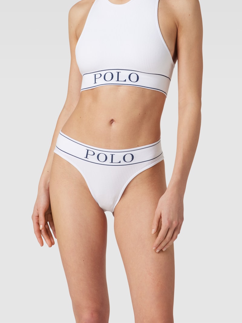 Slip mit Logo-Print Modell 'Modern Brief' in weiß