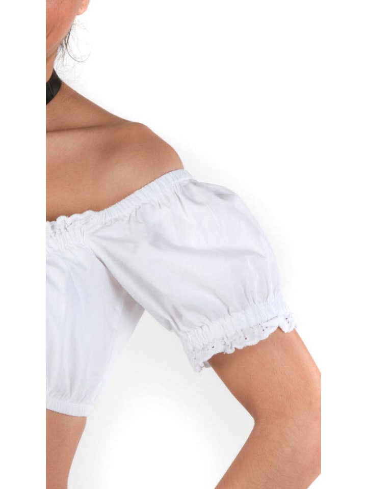 Nübler Dirndlbluse Kurzarm Cleopatra in Weiß günstig kaufen