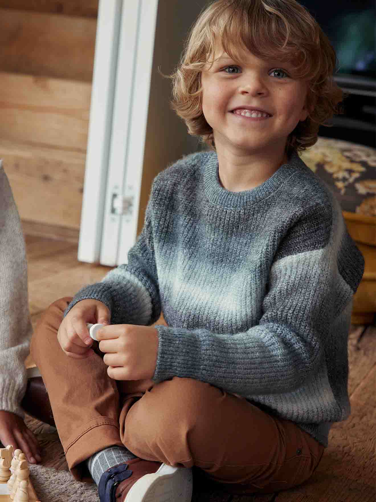 Vertbaudet Jungen Pullover mit Farbverlauf - grau meliert