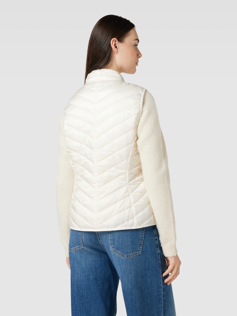 Steppweste mit Zweiwege-Reißverschluss in offwhite