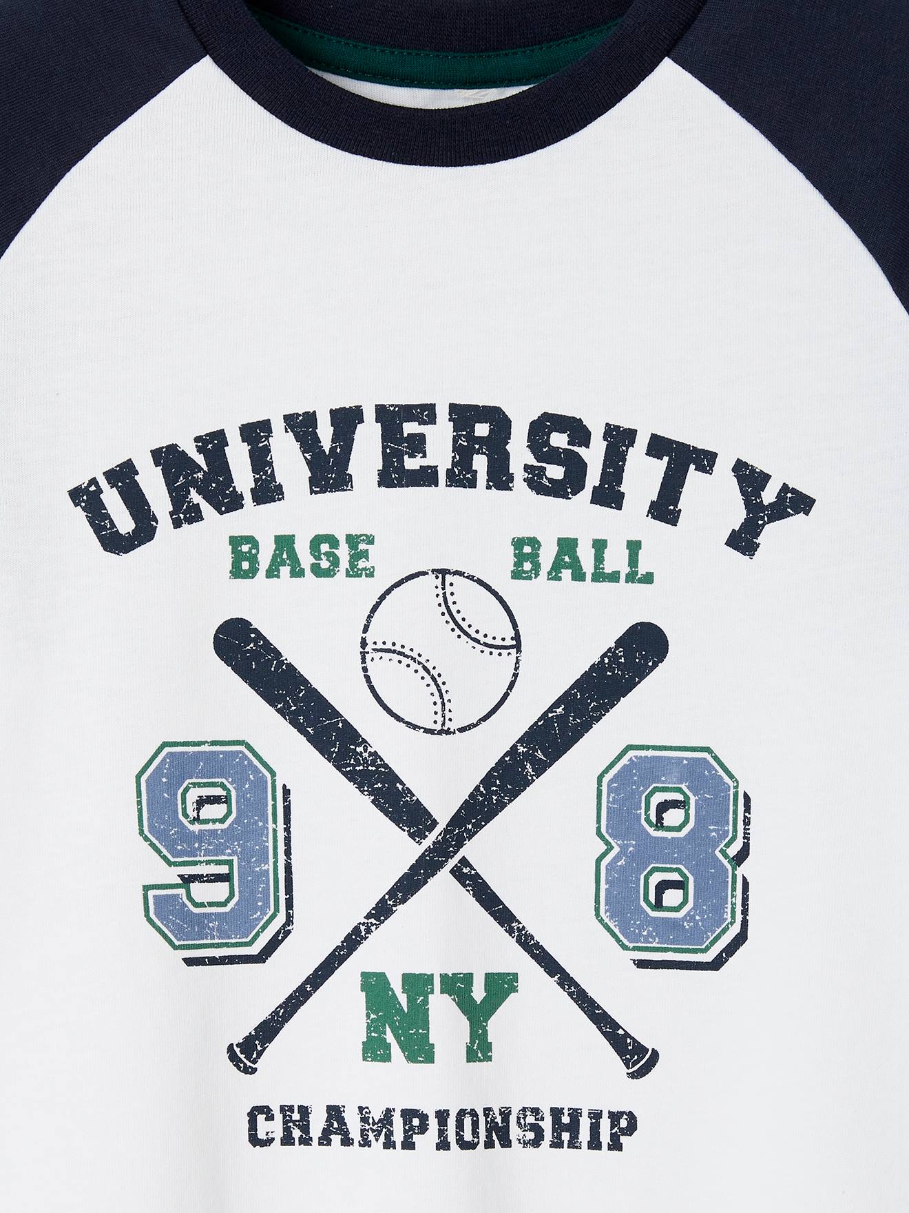 T-shirt garçon sport baseball blanc