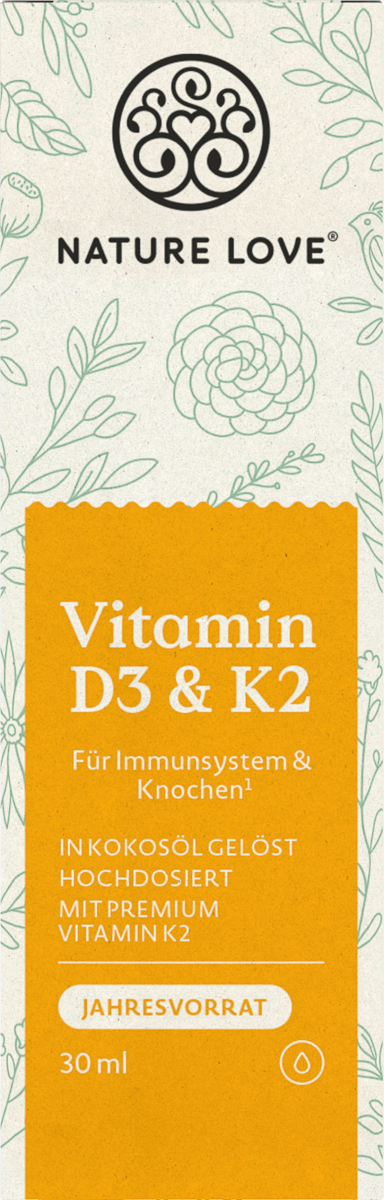 Vitamin D3 1000 I.E. + K2 Tropfen, 30 ml