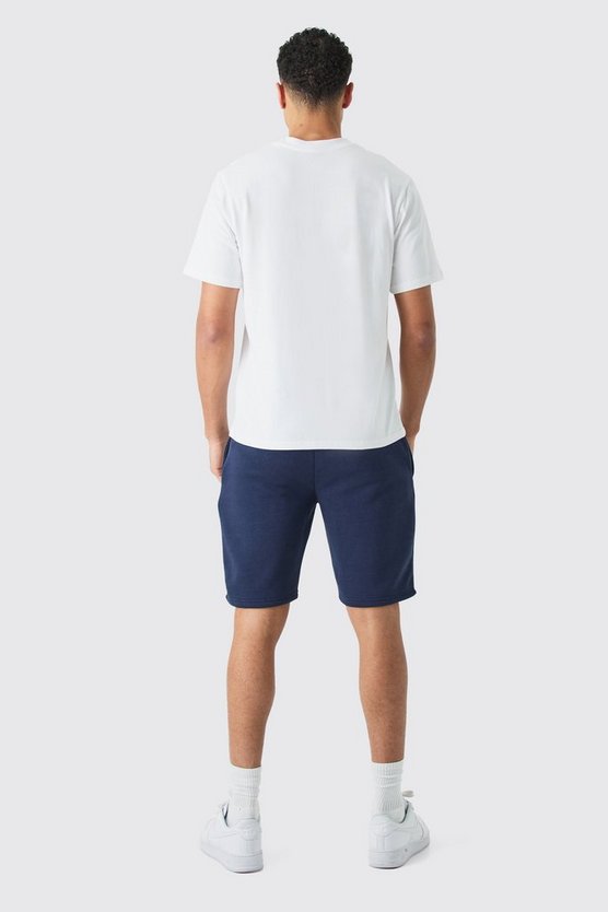 Mittellange Slim-Fit Jersey-Shorts