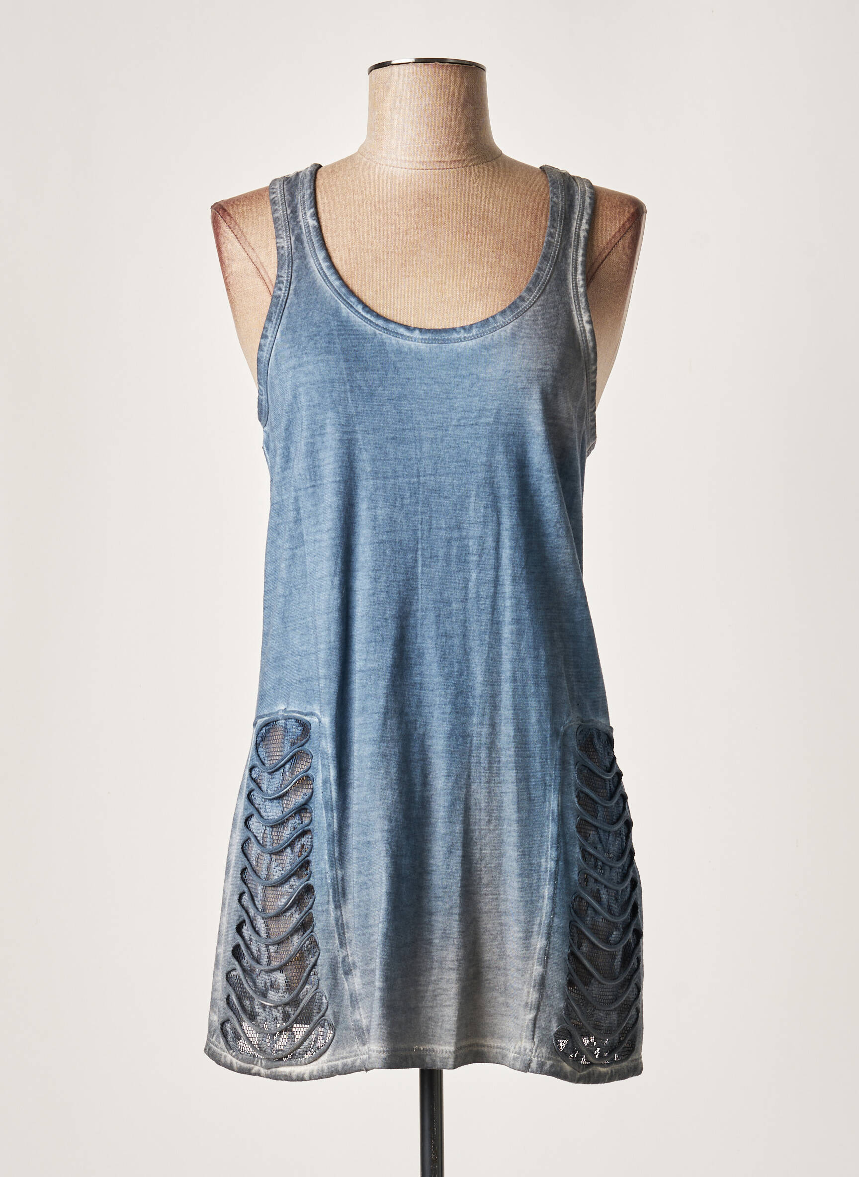 Lauren Vidal Tuniquesansmanche Femme couleur bleu