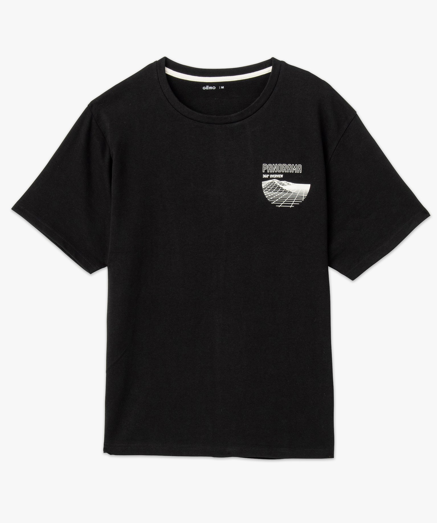 Tee-shirt homme à manches courtes oversize avec inscriptions noir | GEMO