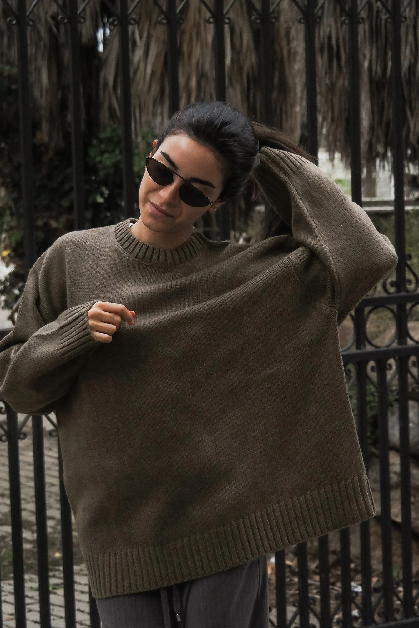 Oversize-Strickpullover mit Rundhalsausschnitt
