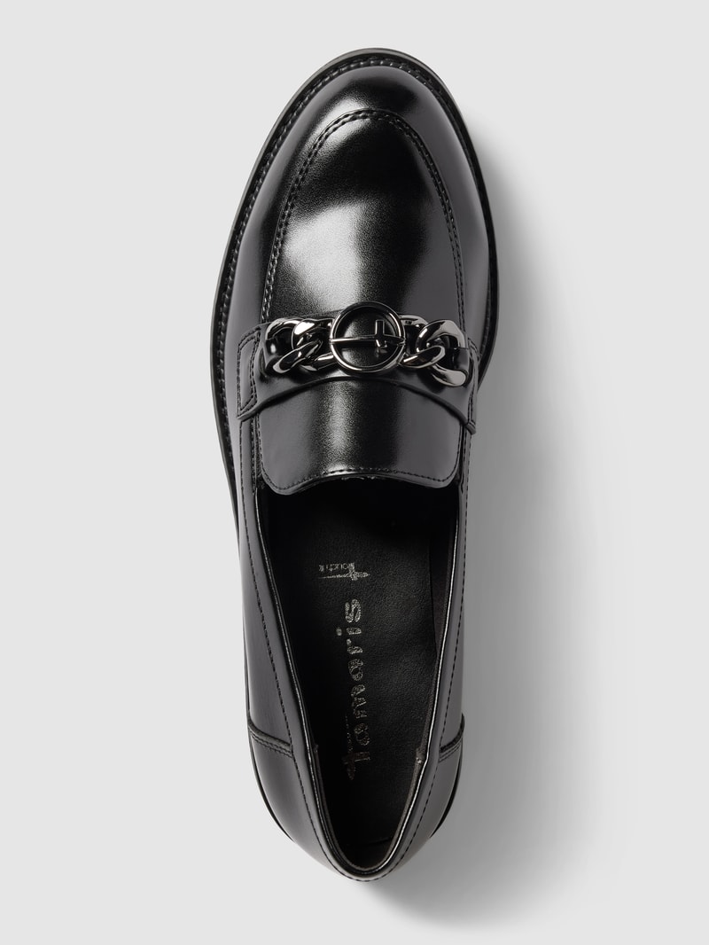 Penny-Loafer aus echtem Leder in schwarz