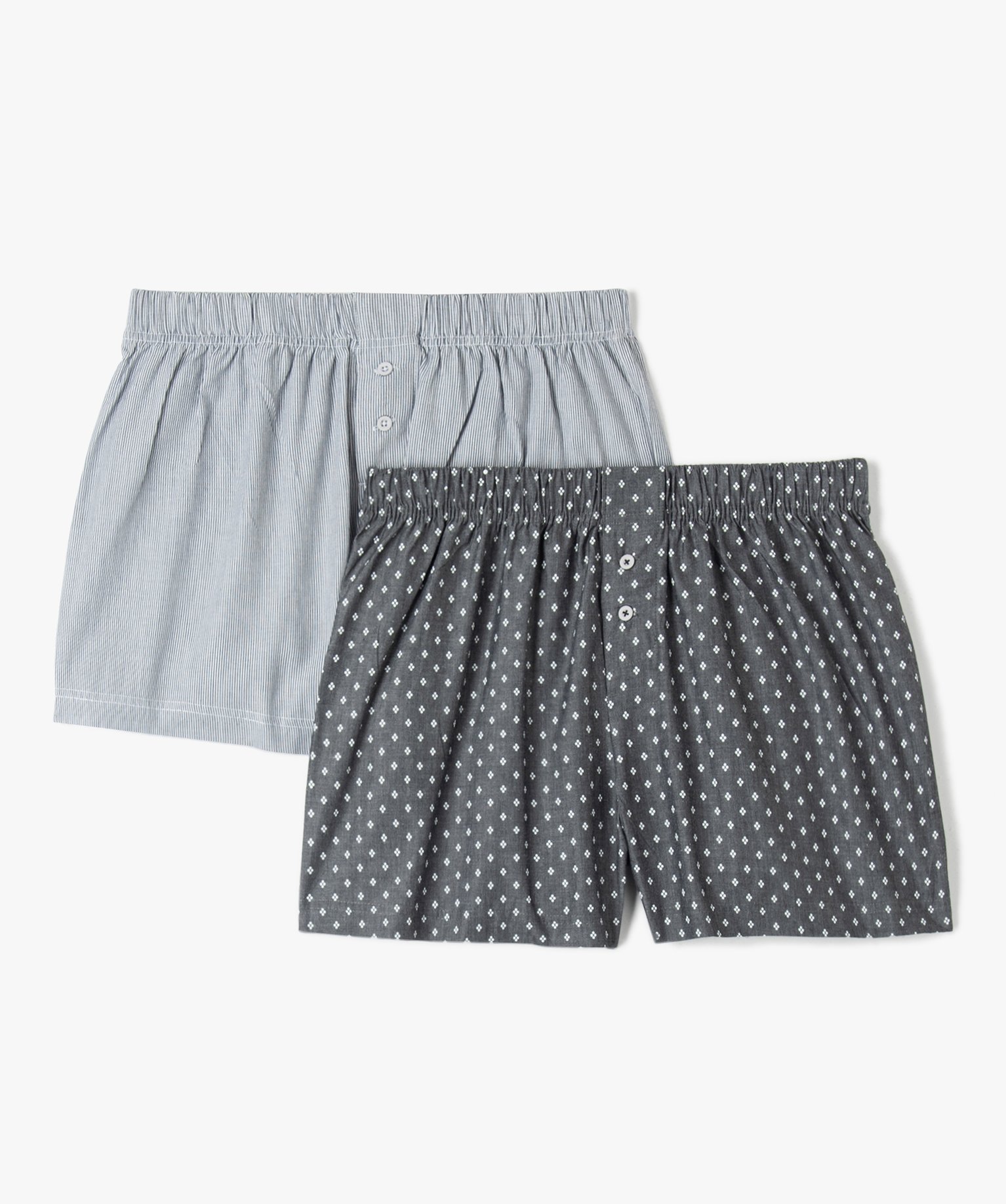 Caleon homme en coton biologique à motif (lot de 2) gris | GEMO