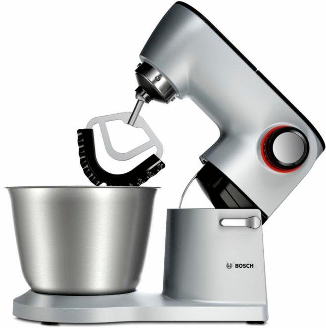 BOSCH Küchenmaschine OptiMUM MUM9D33S11, 1300 W, 5,5 l Schüssel, Knethaken, Schlag-, Silikonbesen, Durchlaufschnitzler, 3 Scheiben