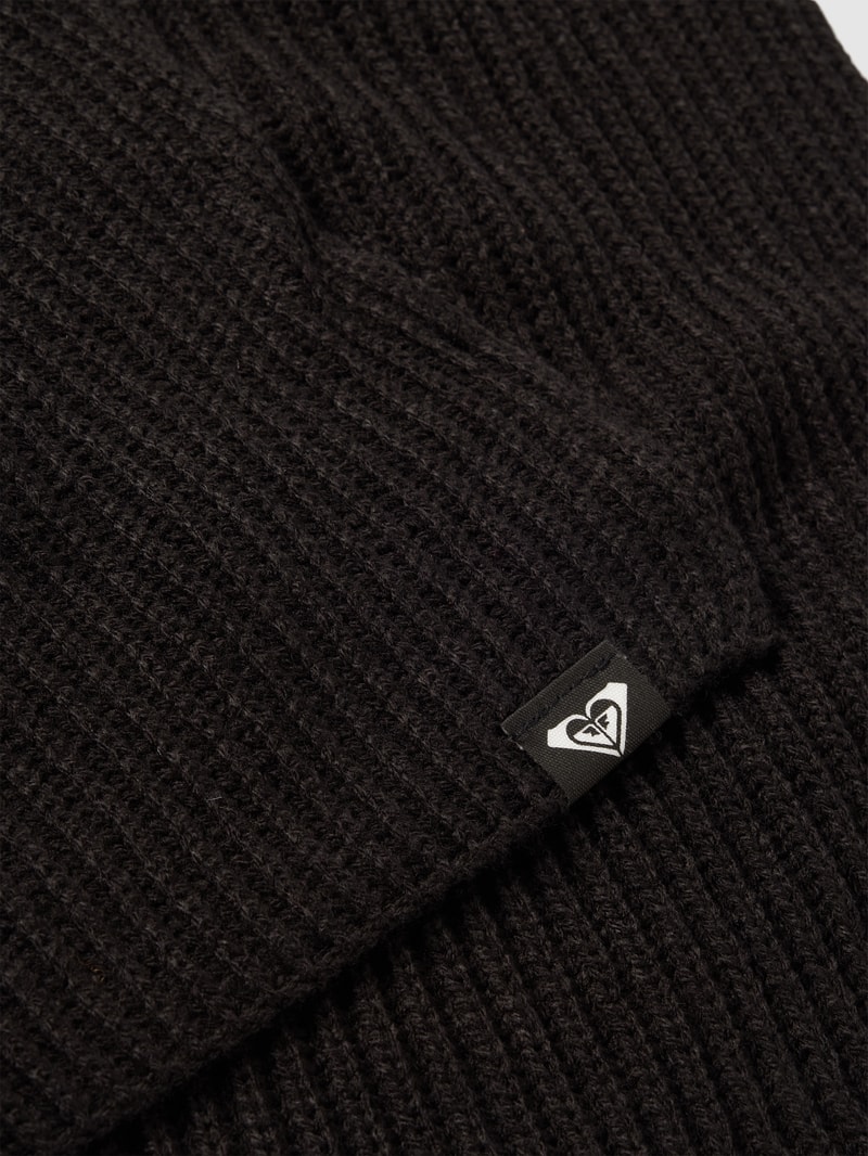 Strickschal mit Label-Detail Modell 'ISLAND' in dunkelgrau