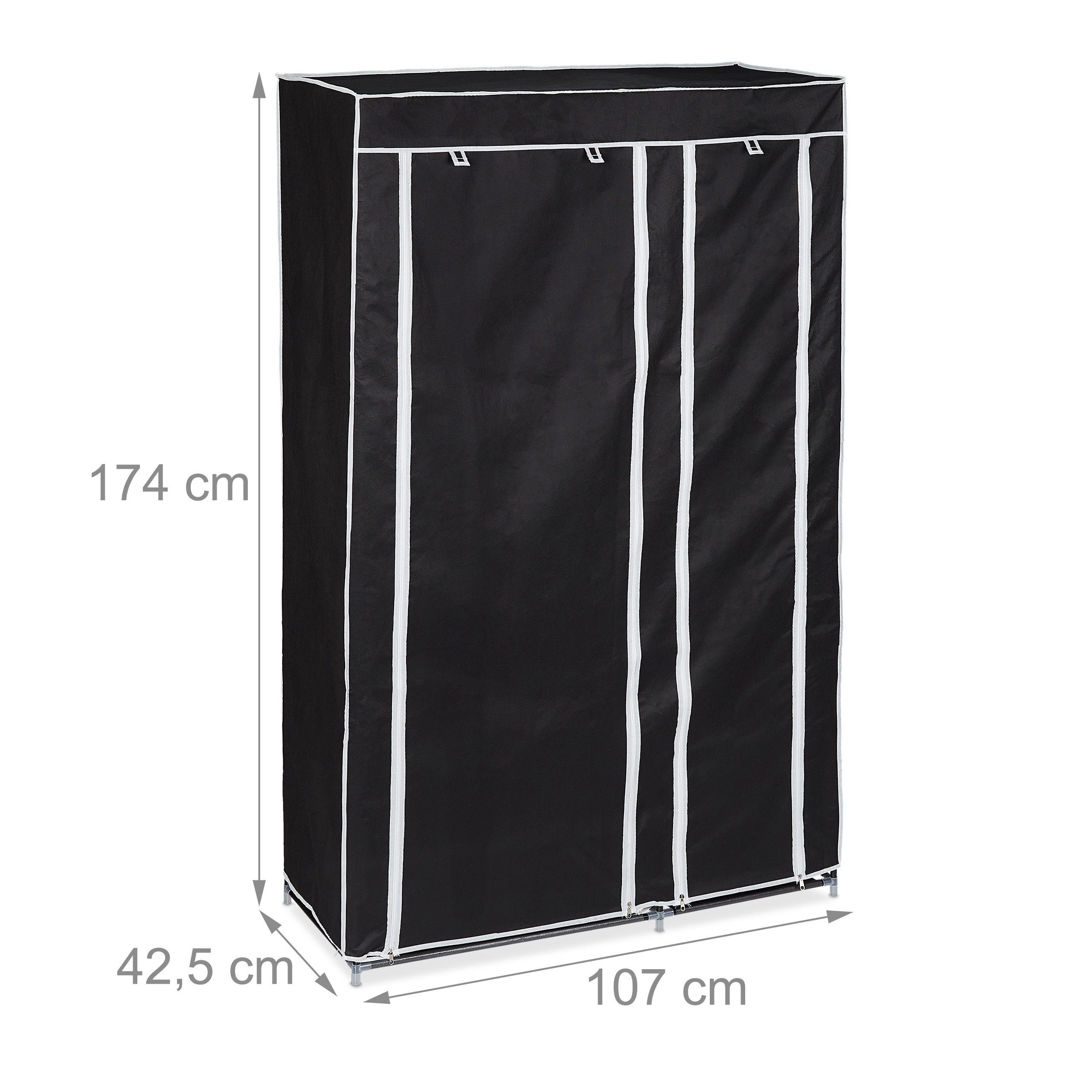 relaxdays Stoffschrank 1 x Stoffschrank schwarz