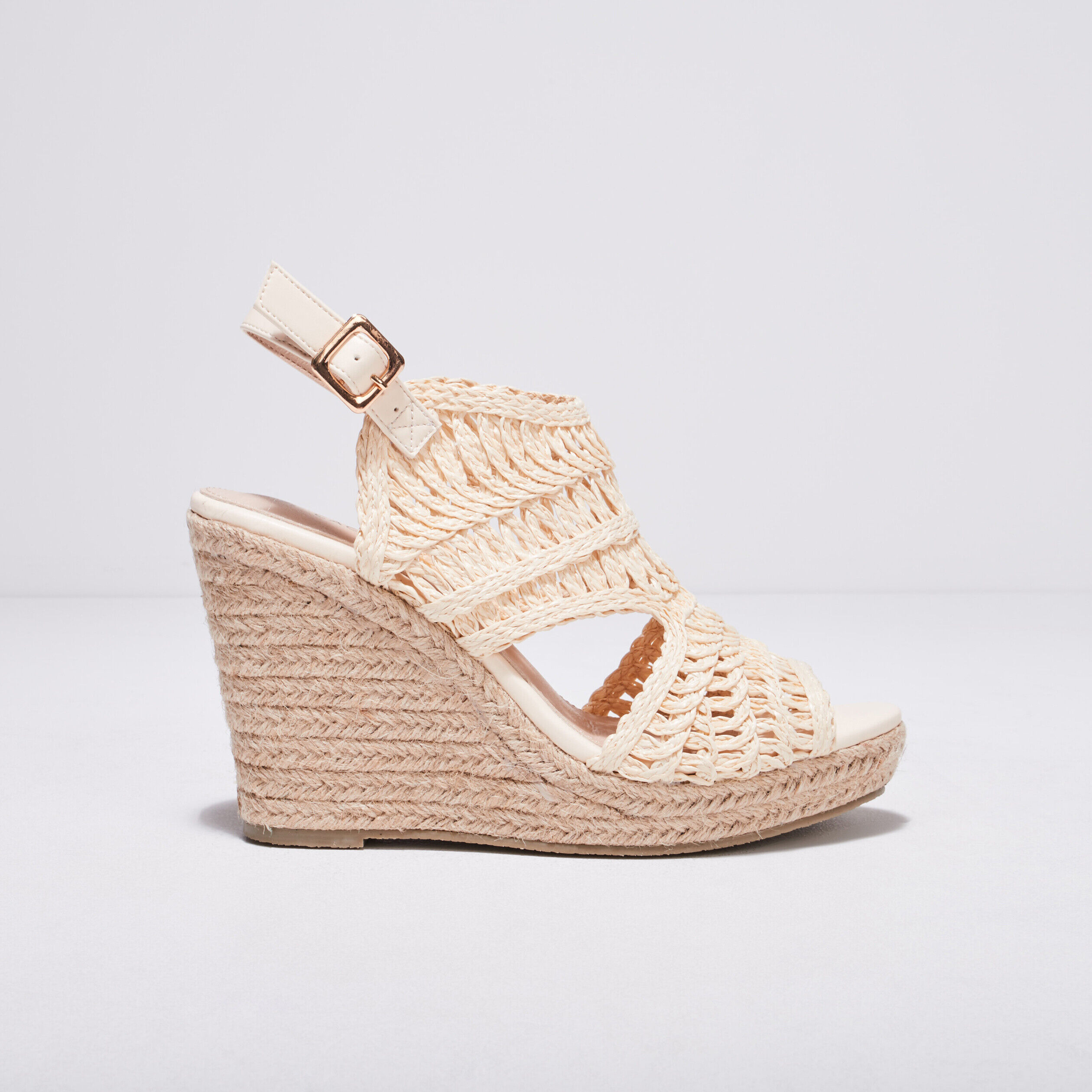 Sandales avec talons compensés ivoire femme | Cache Cache