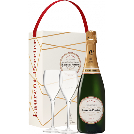 CHAMPAGNE LAURENT PERRIER - LA CUVEE - COFFRET 2 FLUTES