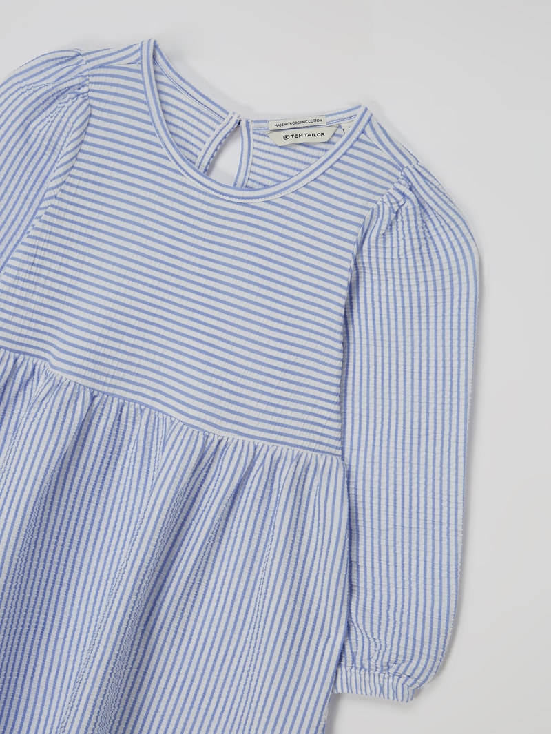 Kleid aus Seersucker in bleu