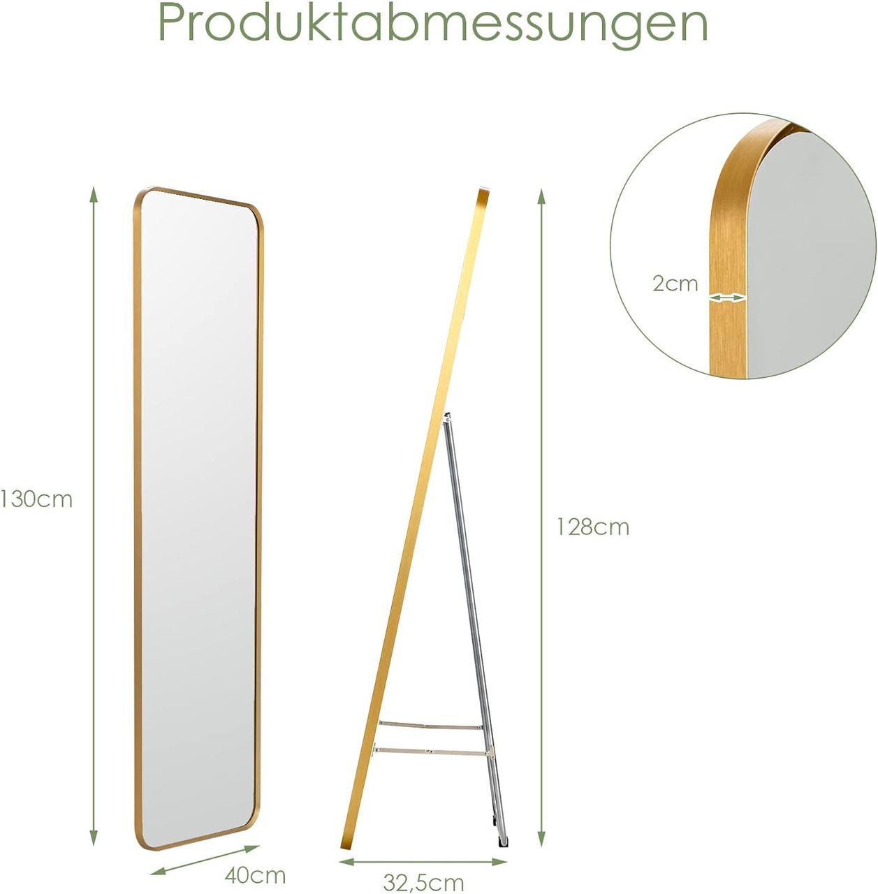 Costway Wandspiegel Ganzkörperspiegel, Türspiegel