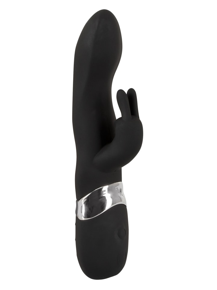 Sweet Smile Vibrator mit Klitorisreizer Rechargeable Rabbit Vibe in schwarz günstig kaufen 21 cm