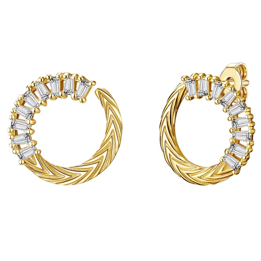 Glanzstücke München Puces d'oreilles en argent Argent sterling Oxyde de zirconium (CZ) en Or jaune Boucles d'oreilles