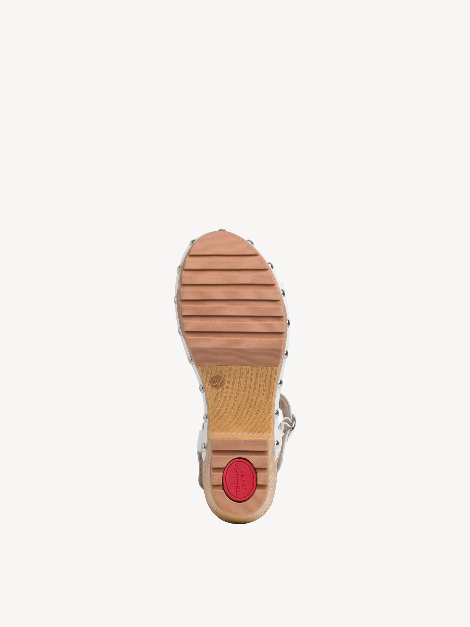 Sandale à talon en cuir - blanc