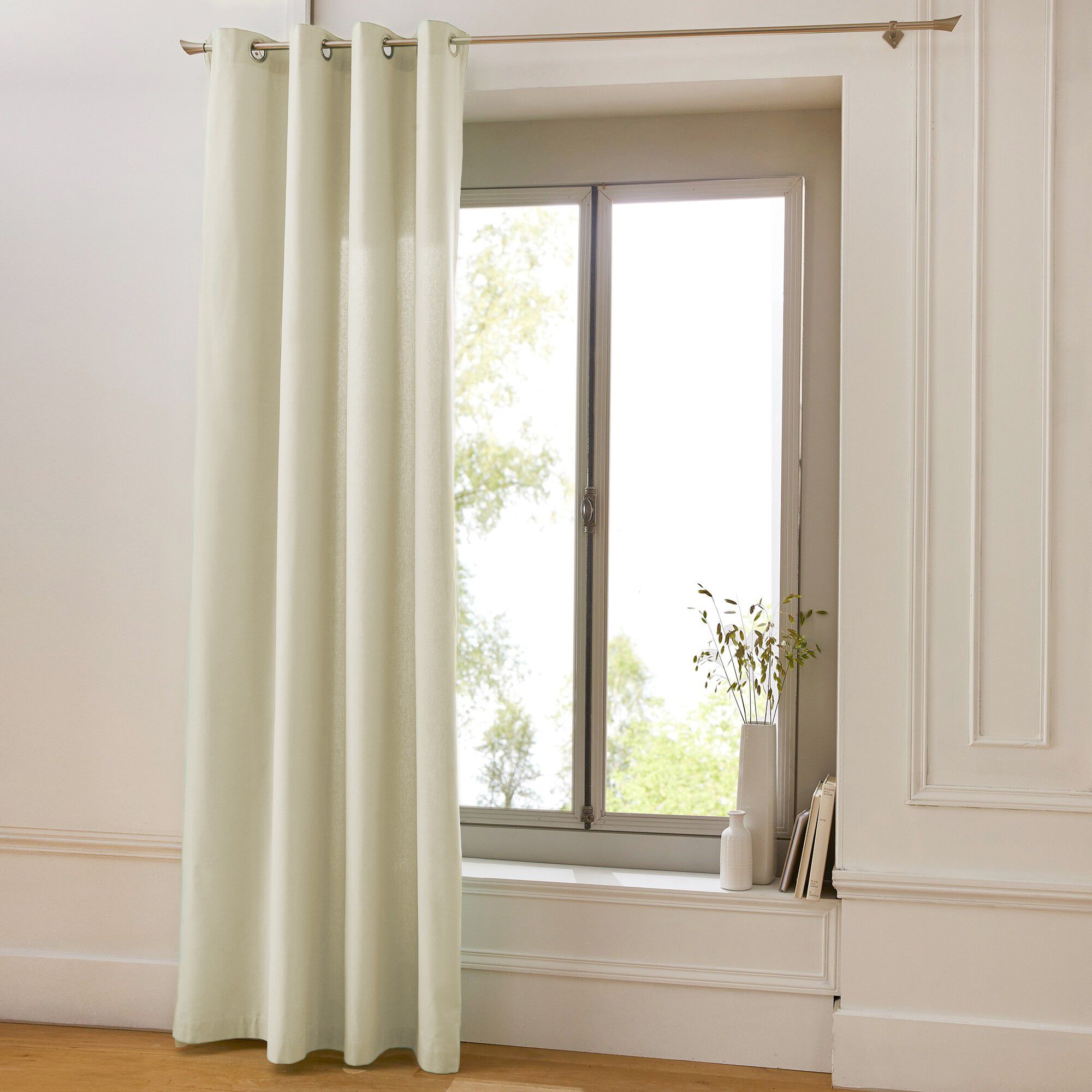 Rideau oeillets bachette tamisant uni
