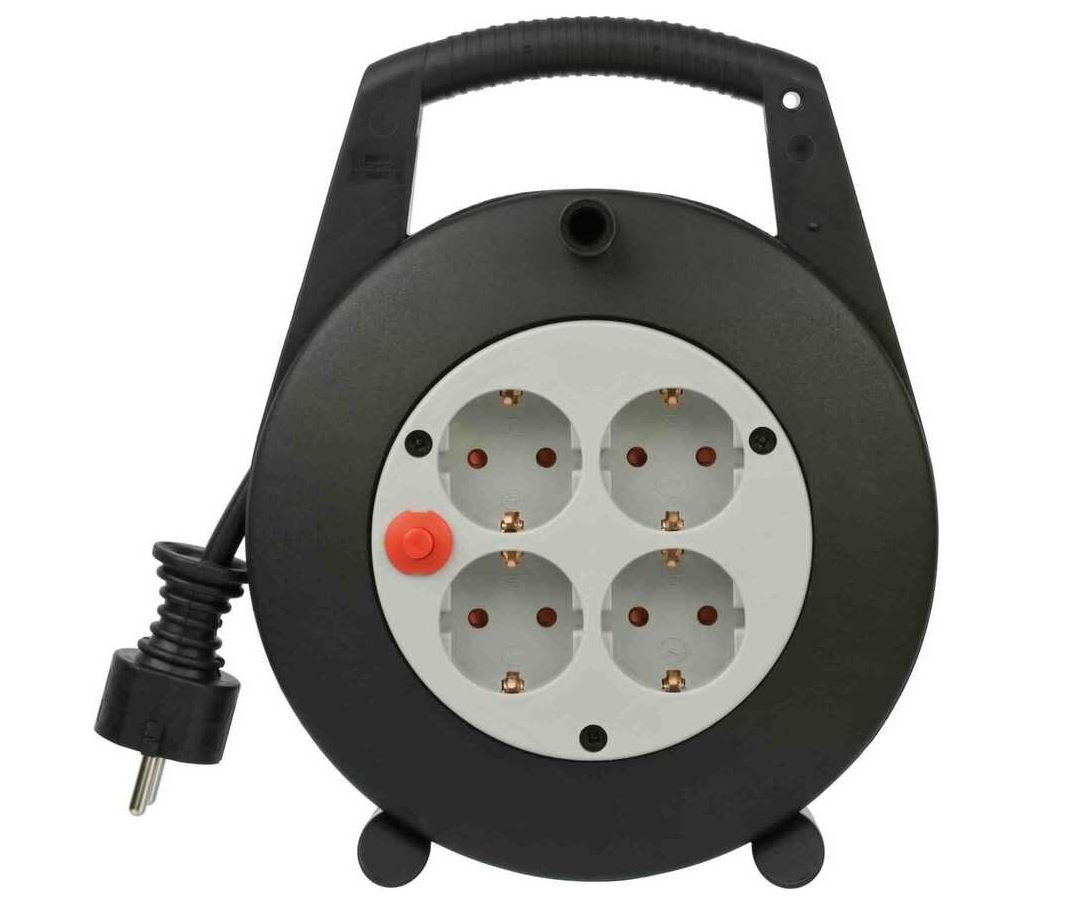 Enrouleur de câble Brennenstuhl 1092200 Vario Line 4 voies noir/gris clair 5 m H05VV-F 3G1.5