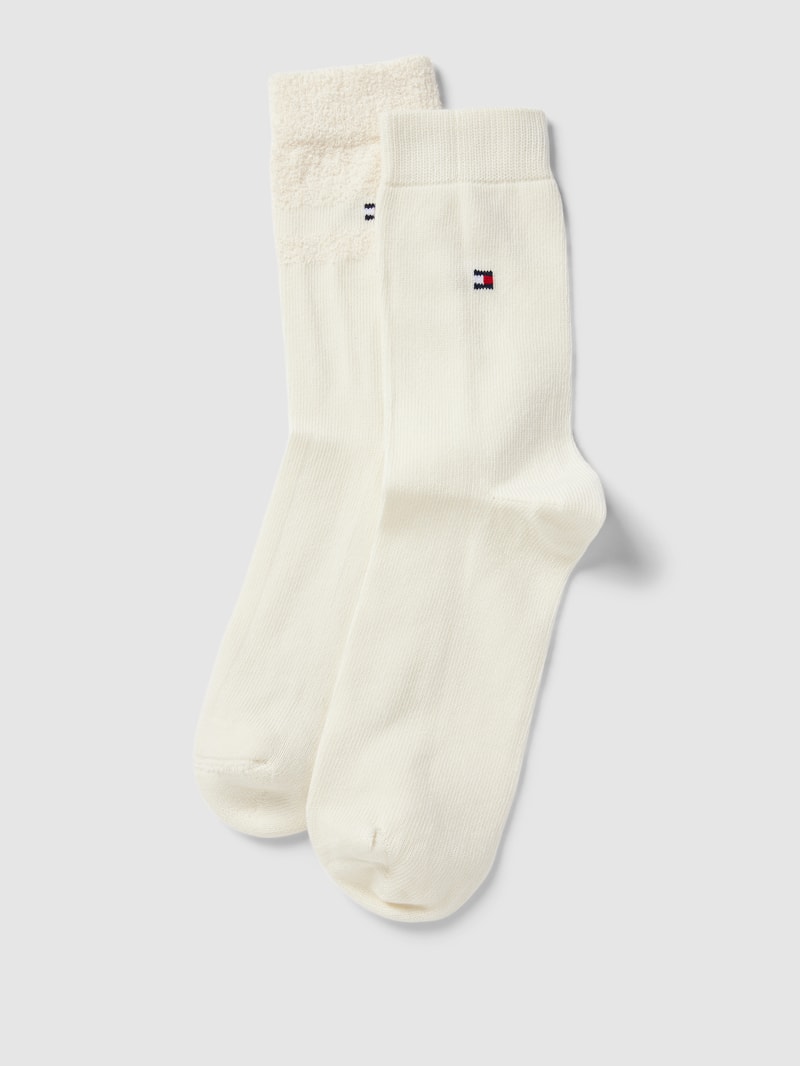 Socken mit Label-Stitching im 2er-Pack in offwhite