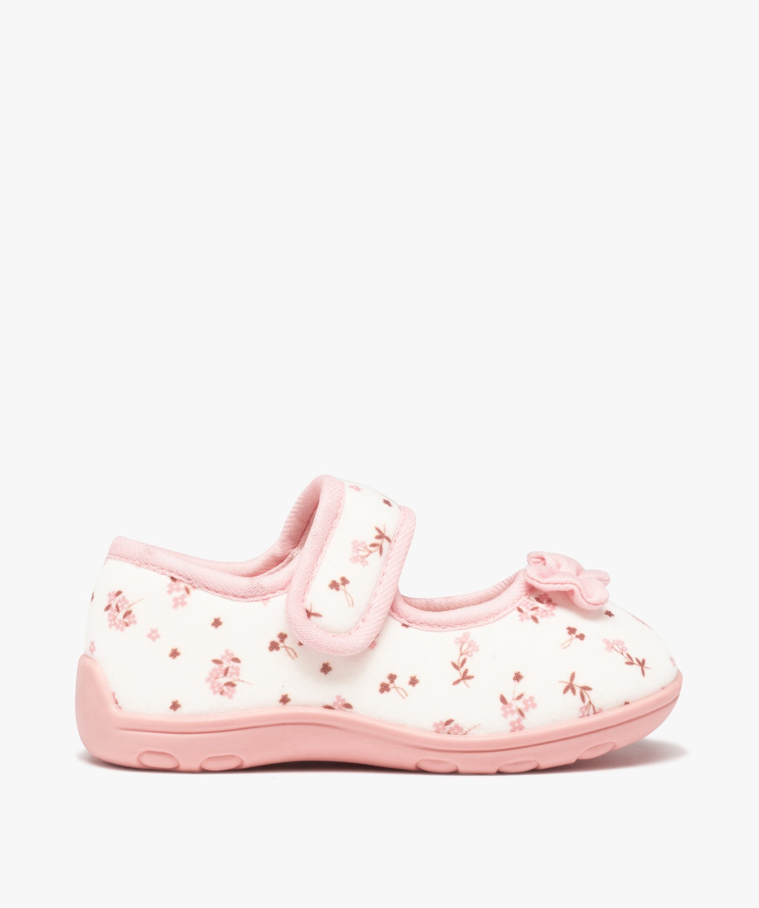 Chaussons fille babies en jersey imprimé fleurs beige | GEMO
