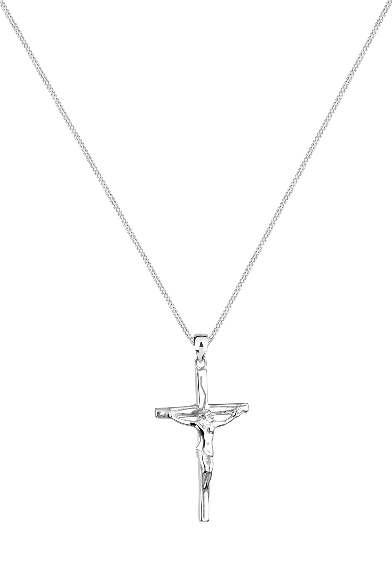 Elli Halskette Kreuz Jesus Konfirmation Kommunion 925 Silber