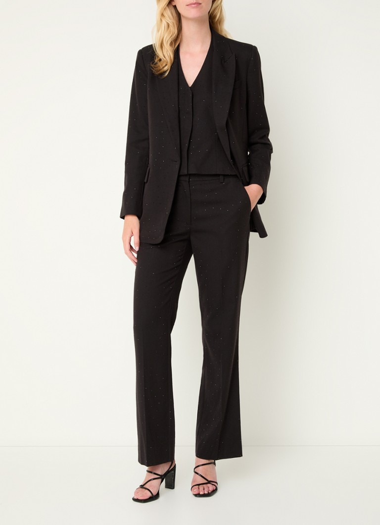Bruuns Bazaar Magica mid waist loose fit trousers with rhinestones