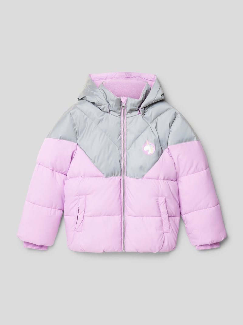 Steppjacke mit Motiv-Patch in flieder