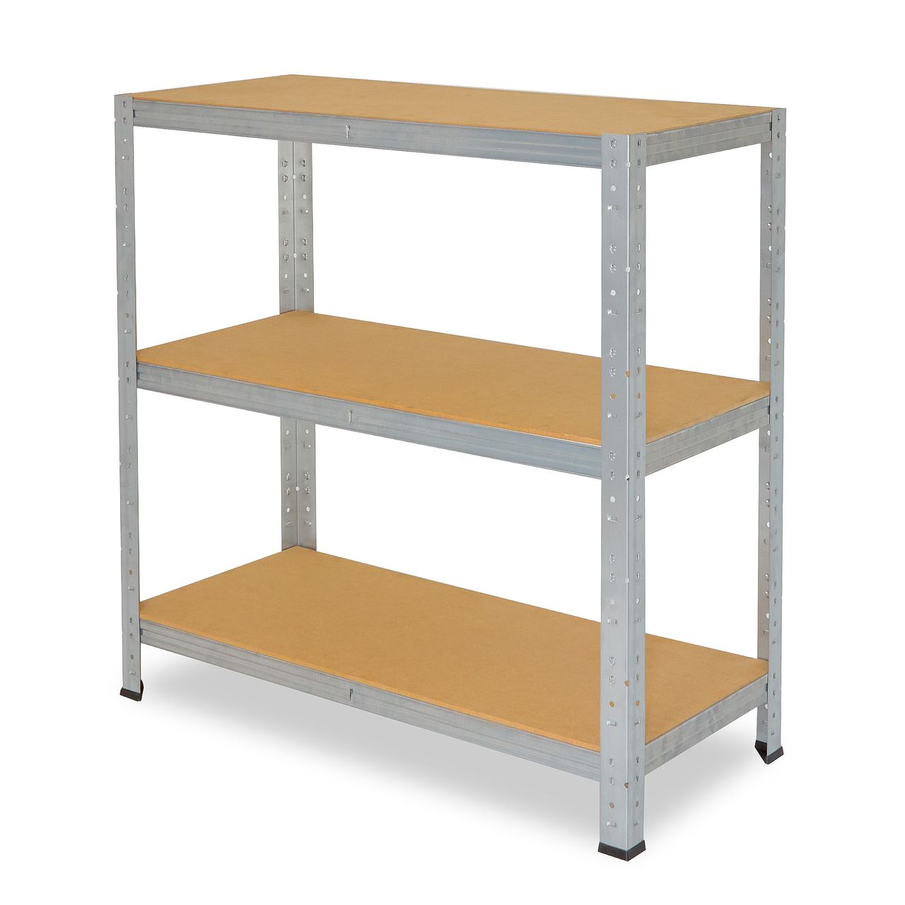 Shelfplaza HOME 90x100x50cm Schwerlastregal in verzinkt mit 3 Böden