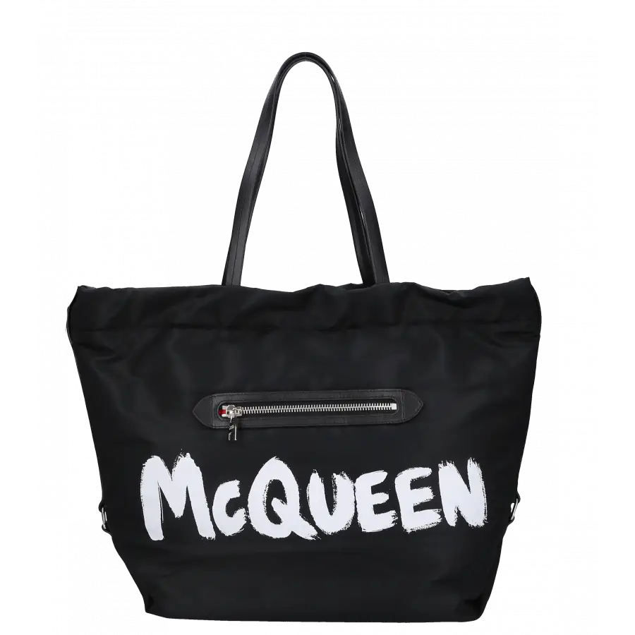 Alexander McQueen - Shopper GRAFFITI Nylon - schwarz