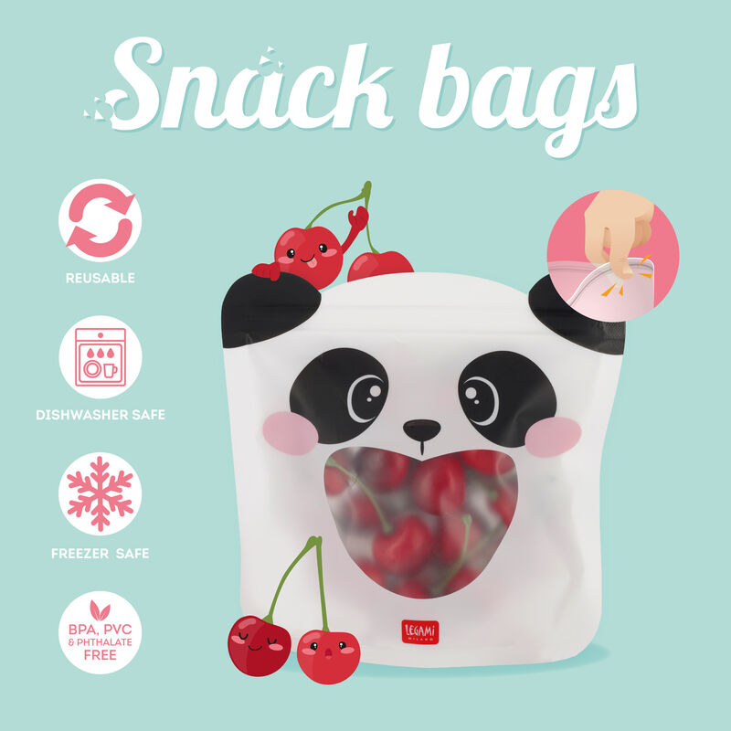 Juego de 3 bolsas para alimentos - bolsas para aperitivos