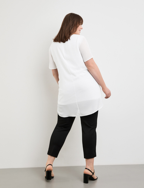 Chiffon-Tunika mit kurzem Arm