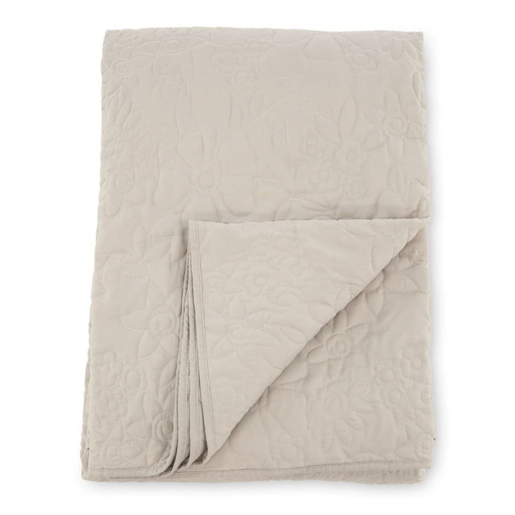 Baumwollbettdecke, Tagesdecke Niki 150x250 cm Polyester Beige, Venture Home, Bezug: Polyester