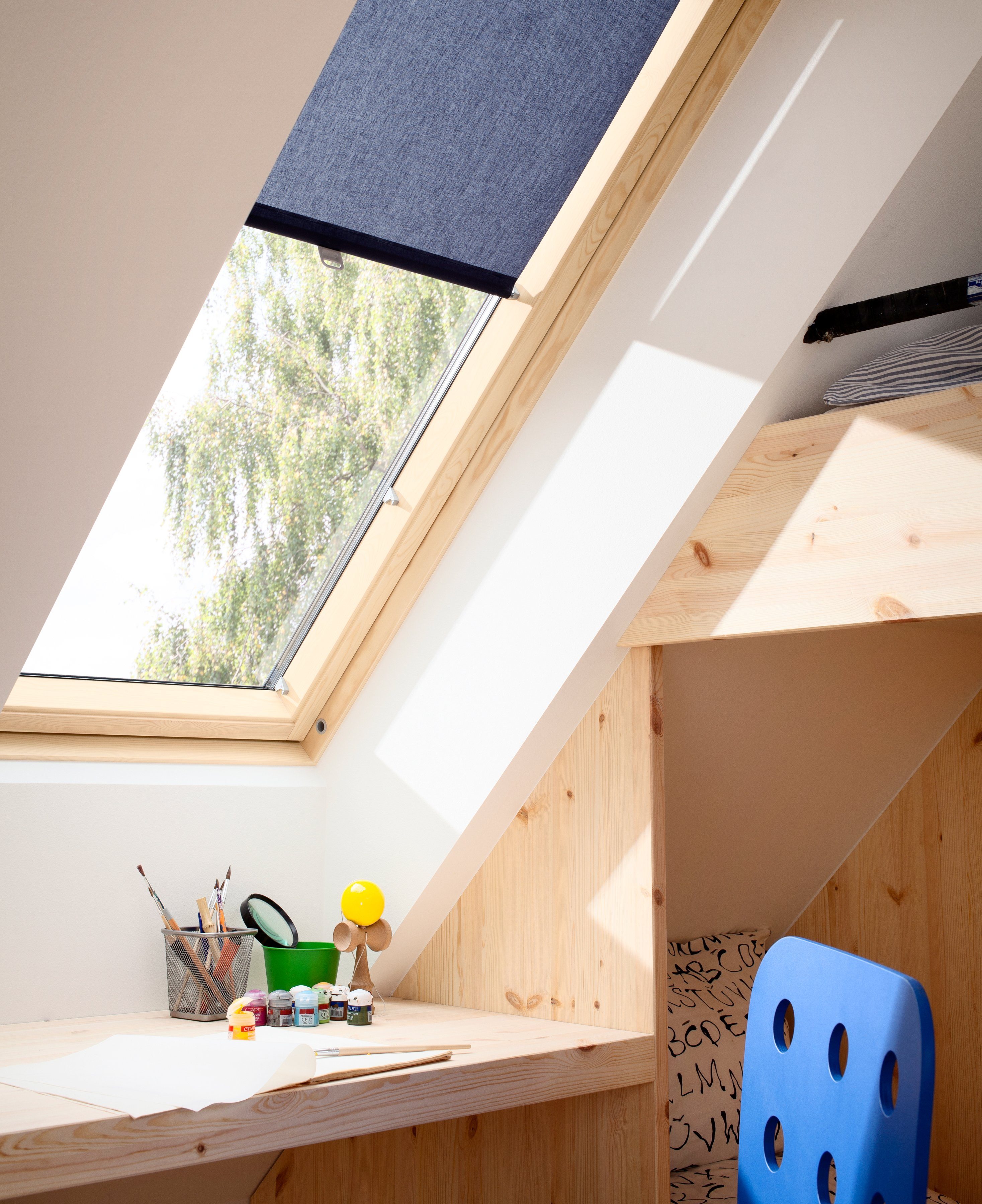 Dachfensterrollo, VELUX, Lichtschutz, VELUX Pick & Click!