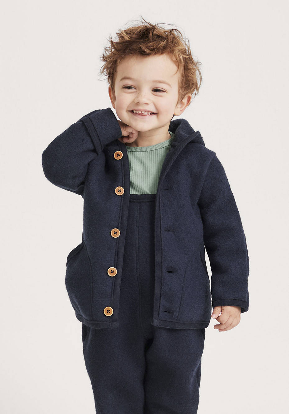 Walkjacke aus reiner Bio-Merinowolle