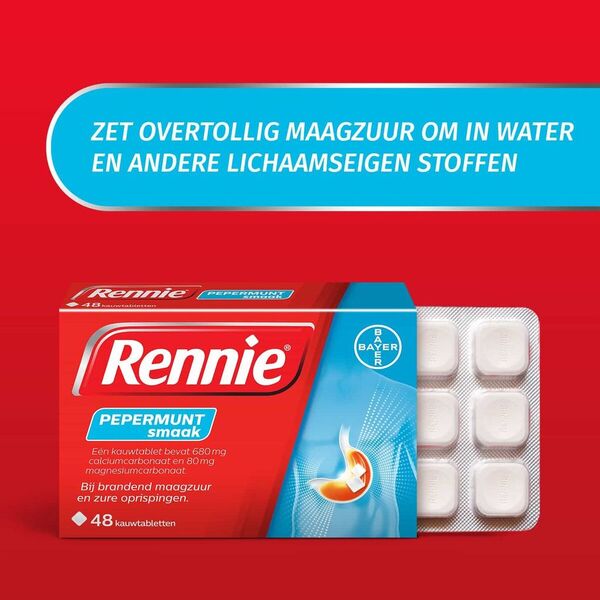 Žuvacie tablety Rennie Peppermint - 48 kusov
