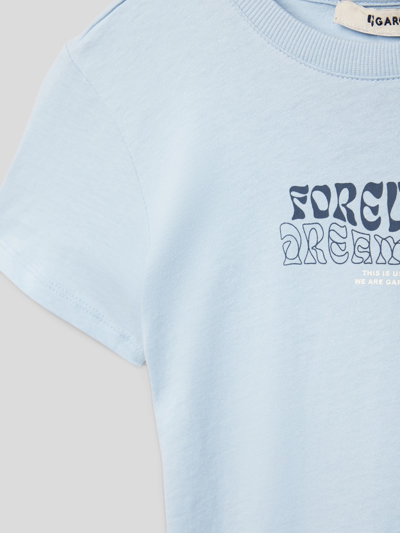 T-Shirt mit Statement-Print in hellblau