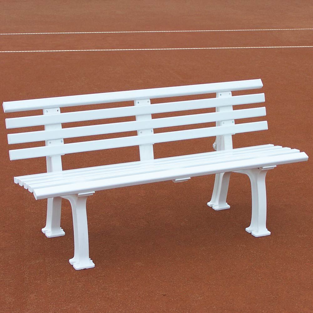 Tennisbank 1,5m Mit Lehne - Weiß