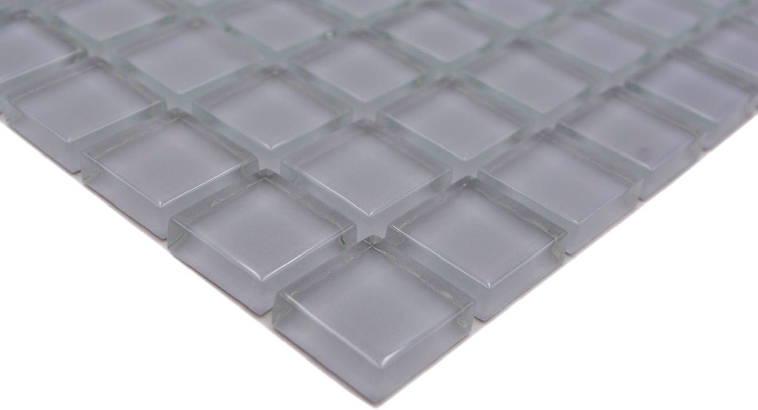 Mosani Mosaikfliesen Glasmosaik Mosaikfliesen grau hellgrau anthrazit Poolmosaik