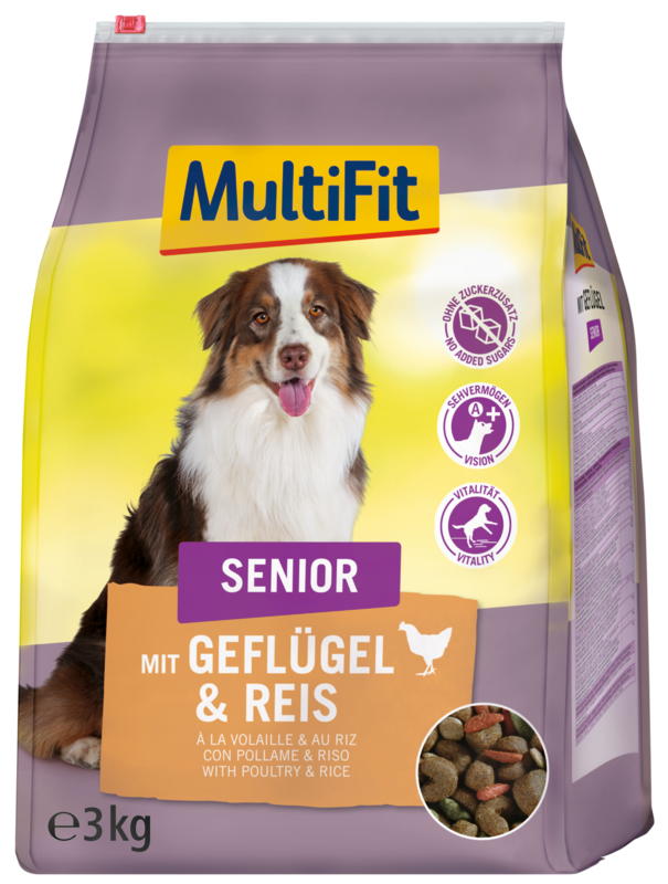 MultiFit Hundetrockenfutter MultiFit Senior mit Geflügel & Reis 3 kg