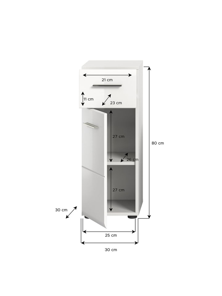 ebuy24 Badschrank Ice Weiß 30 x 30 cm günstig kaufen onesize