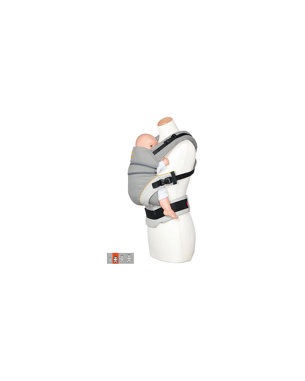 Babytrage XT Cotton grey-orange