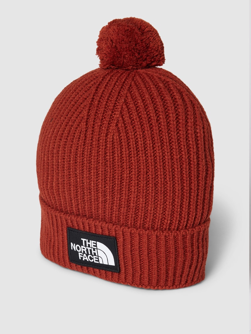 Beanie in Strick-Optik in terrakotta