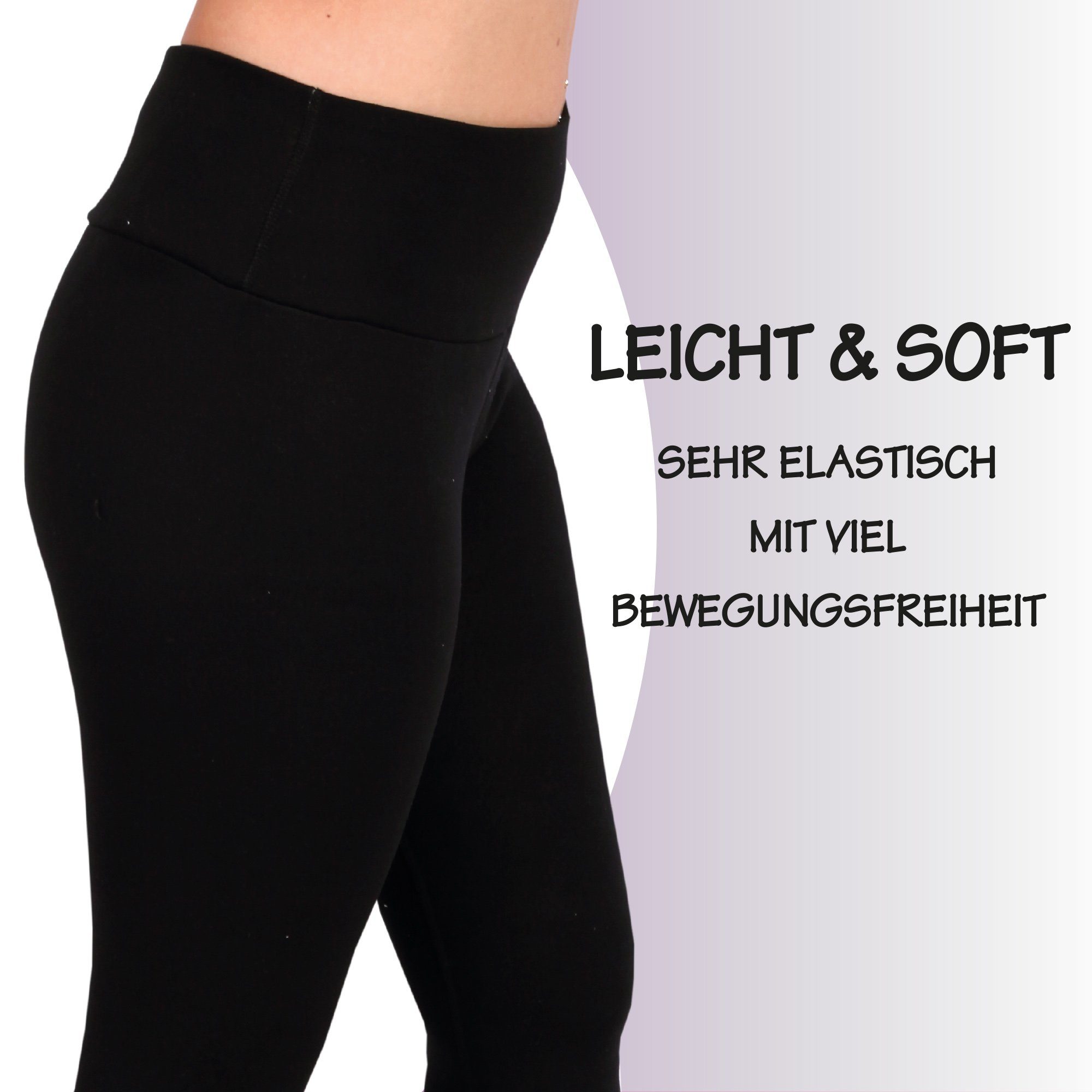 hemmy Fashion Thermoleggings High Waist Thermohose Damen Thermo Leggins, gefütterte Hose Innenfleece - warme Winter Hose