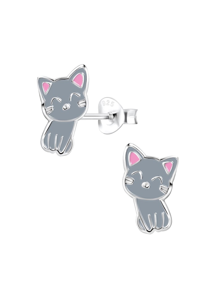 schmuck23 Silber Ohrringe 925 graue Katze 925 Silber günstig kaufen onesize