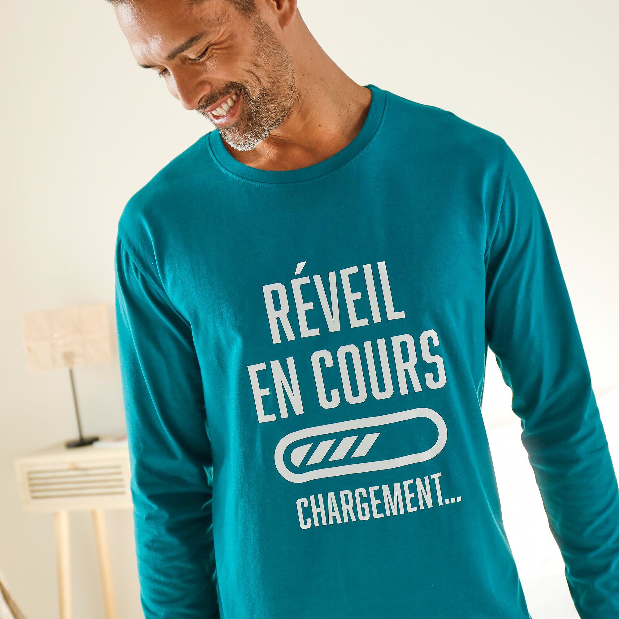 Pyjama col rond à message