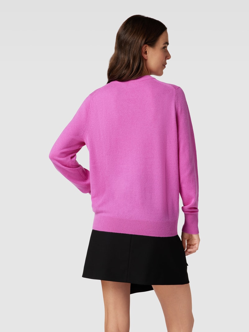 Kaschmirpullover mit Rundhalsausschnitt in fuchsia