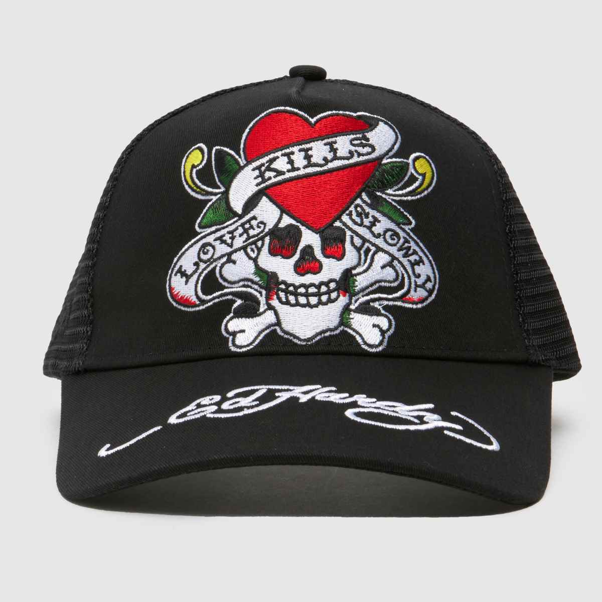 ED HARDY fekete multifunkciós, love-slowly truckos sapka